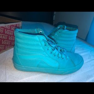 Blue high top old skool vans